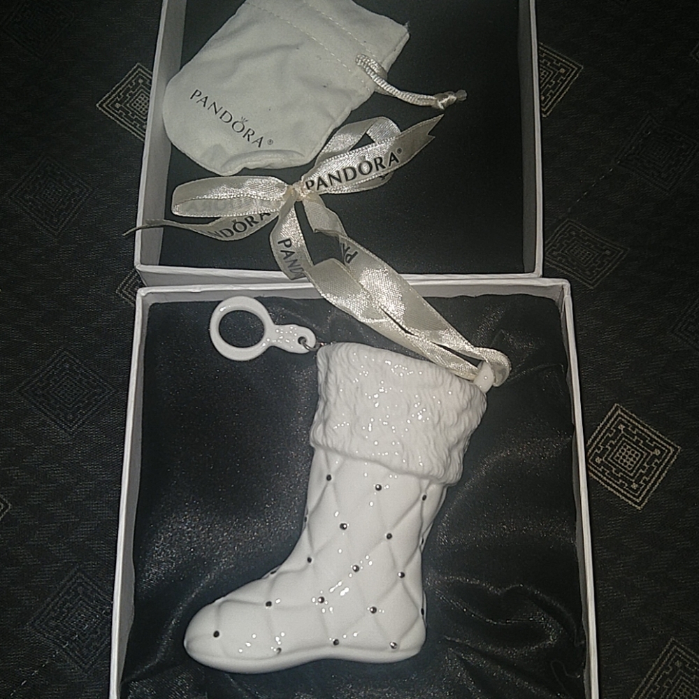 Pandora stocking ornament white